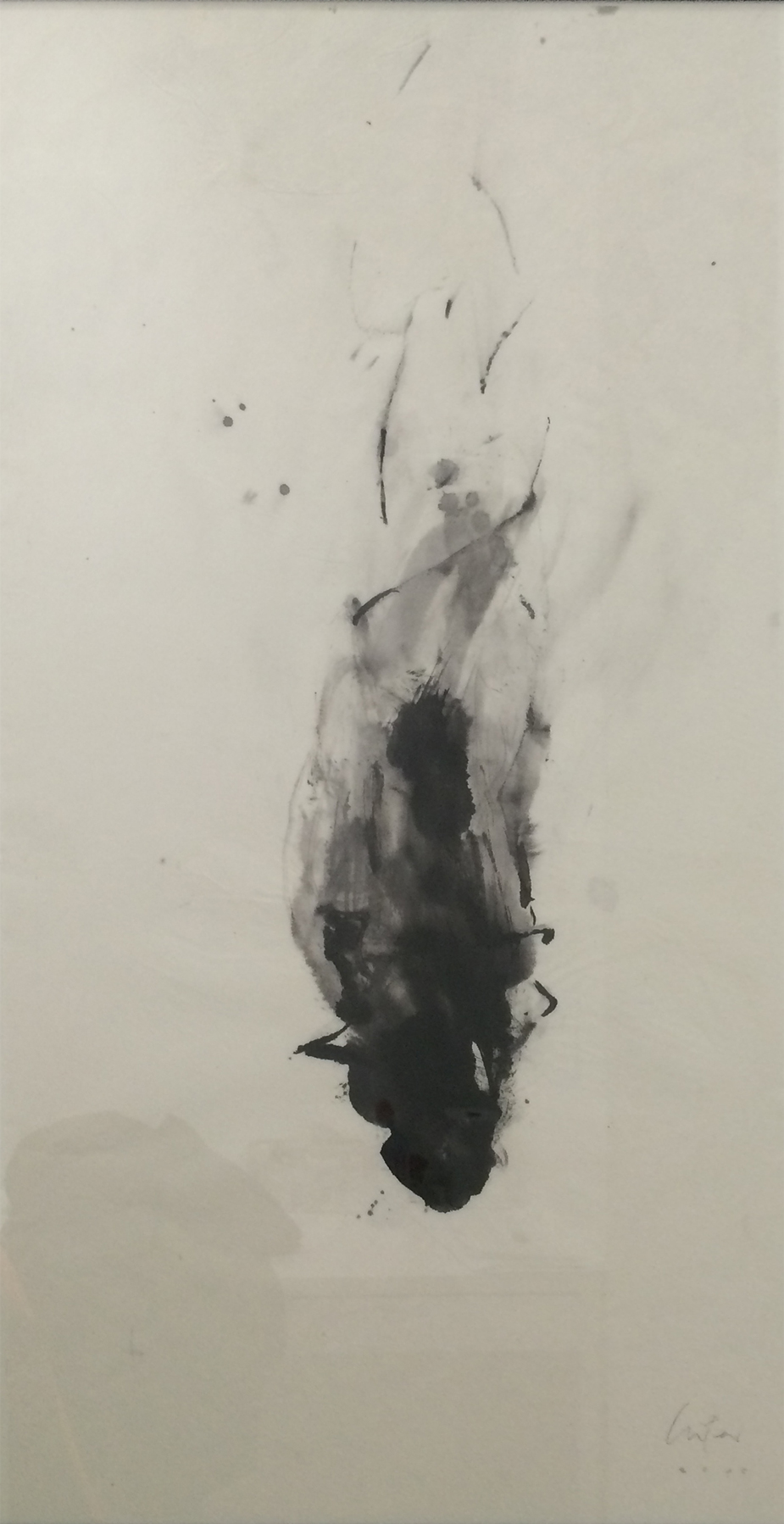 En vrille, Encre sur papier Xuan, 70 × 36 cm, 2015