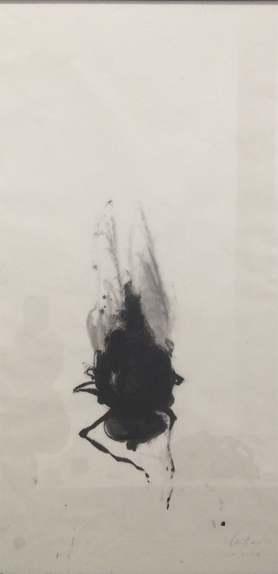 Précipitée, Encre sur papier Xuan, 70 × 34 cm, 2015