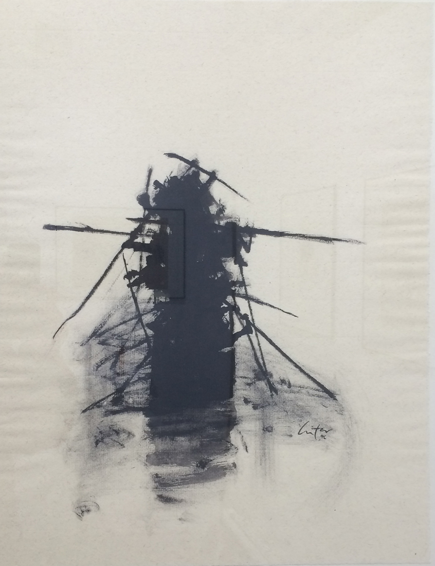 La barque, Encre, 52 × 40 cm, 1996