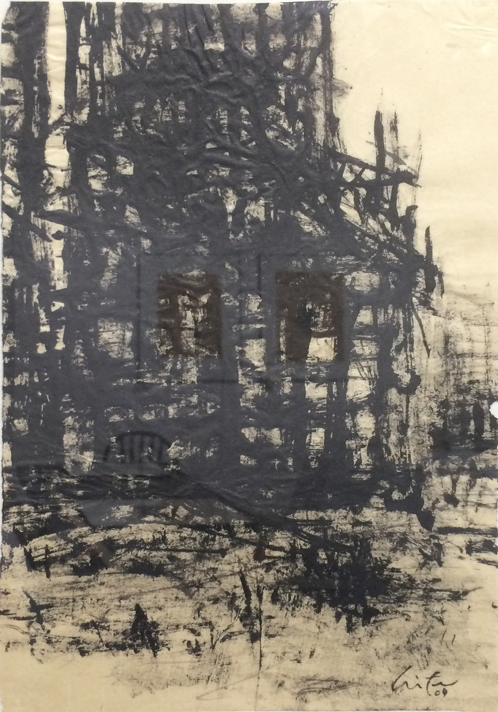 La ville n°3, Encre, 30 × 21 cm, 2004