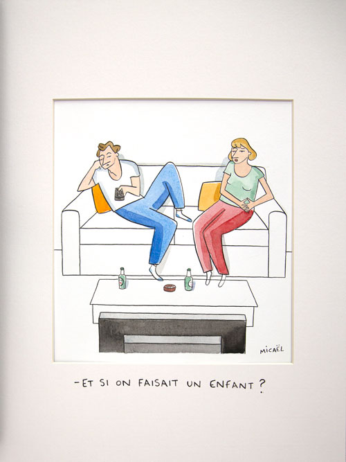 Et si on faisait, Encre de Chine et aquarelle, 30 × 21 cm, 2013