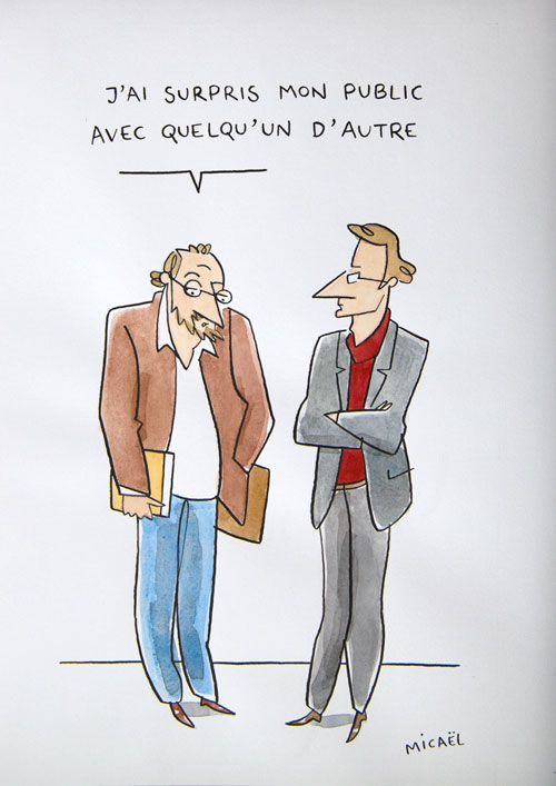 Mon public, Encre de Chine et aquarelle, 30 × 21 cm, 2013