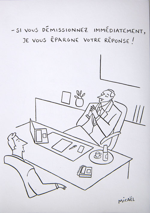 Démissionnez, Encre de Chine, 30 × 21 cm, 2013
