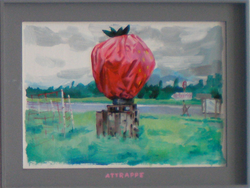 Attrappe, - 2010. Gouaches sur carton, 16 × 21 cm, 2009