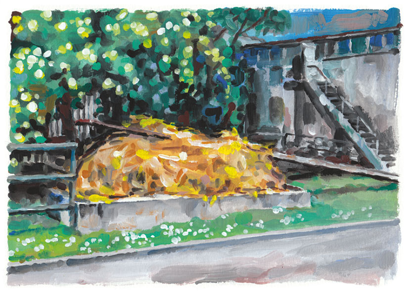 Buhne, -2010. Gouaches sur carton, 16 × 21 cm, 2009