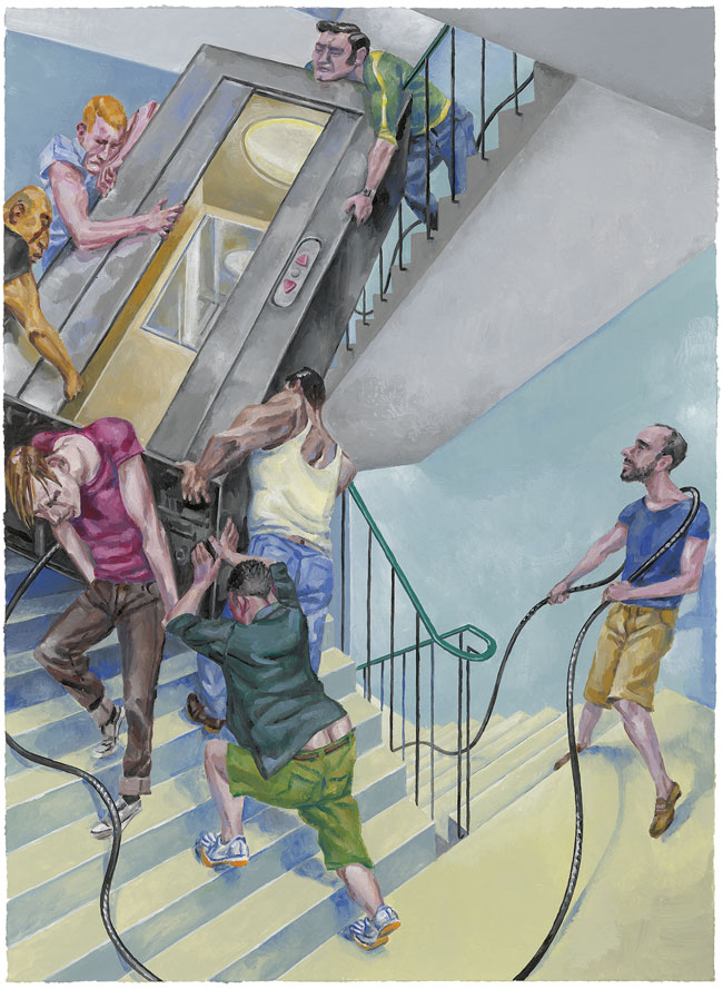 Ascension, Gouache sur papier Canson, 38 × 30 cm, 2012