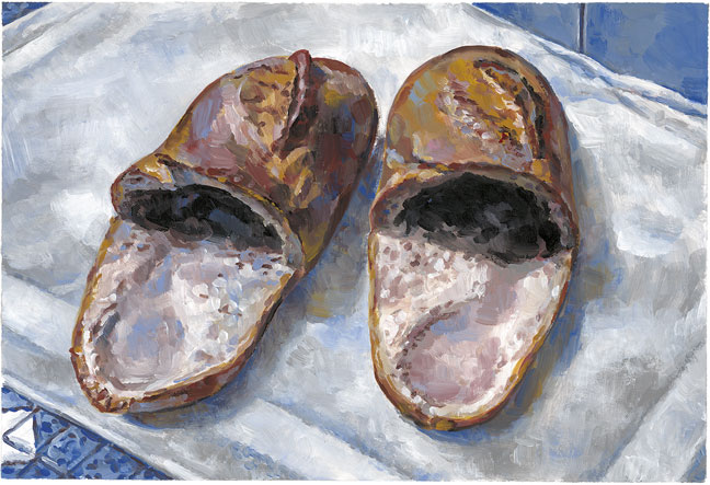 Livres de pain, Gouache sur papier Canson, 21 × 30 cm, 2013
