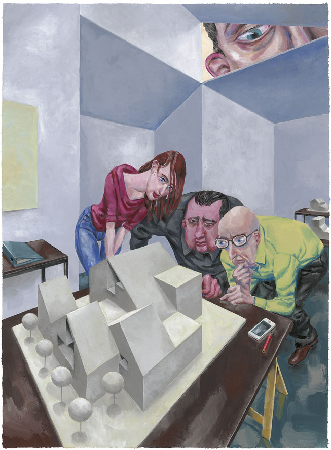 Maquette, Gouache sur papier Canson, 38 × 30 cm, 2012