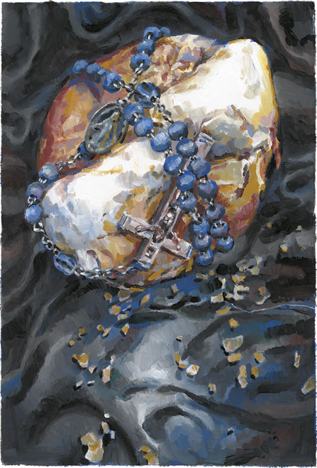 Petit pain au lait, Gouache sur papier Canson, 30 × 21 cm, 2014