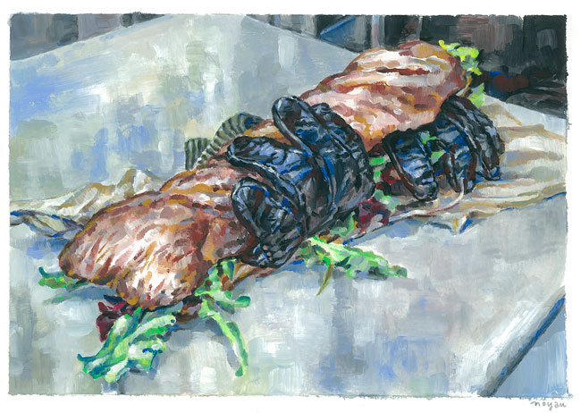 Sandwich, Gouache sur papier Canson, 21 × 30 cm, 2014