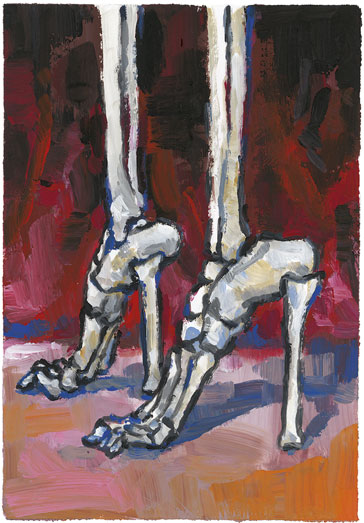 Stilettos, Gouache sur papier Canson, 30 × 21 cm, 2014