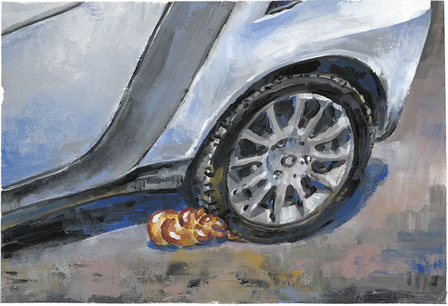 Tresse, Gouache sur papier Canson, 21 × 30 cm, 2013