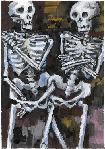 Vieux couple, Gouache sur papier Canson, 30 × 21 cm, 2015