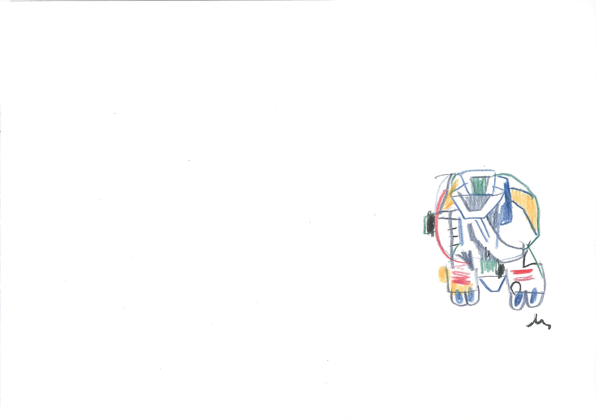 But, Crayons couleur sur papier, 15x21cm, 2001