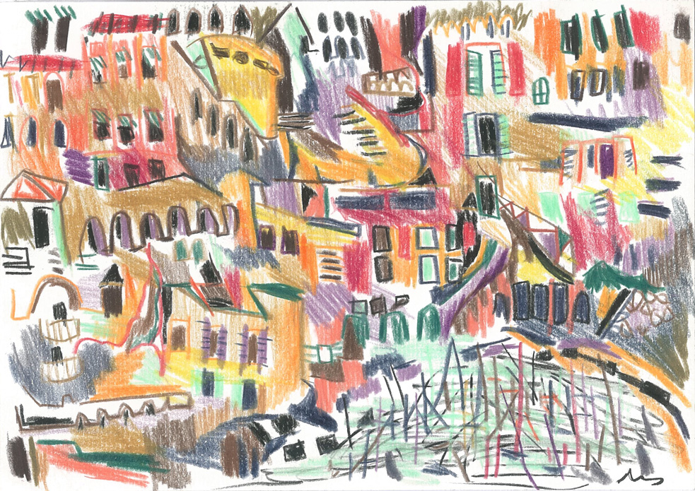 Viva Italia !, Crayons couleur sur papier, 15x21cm, 2001