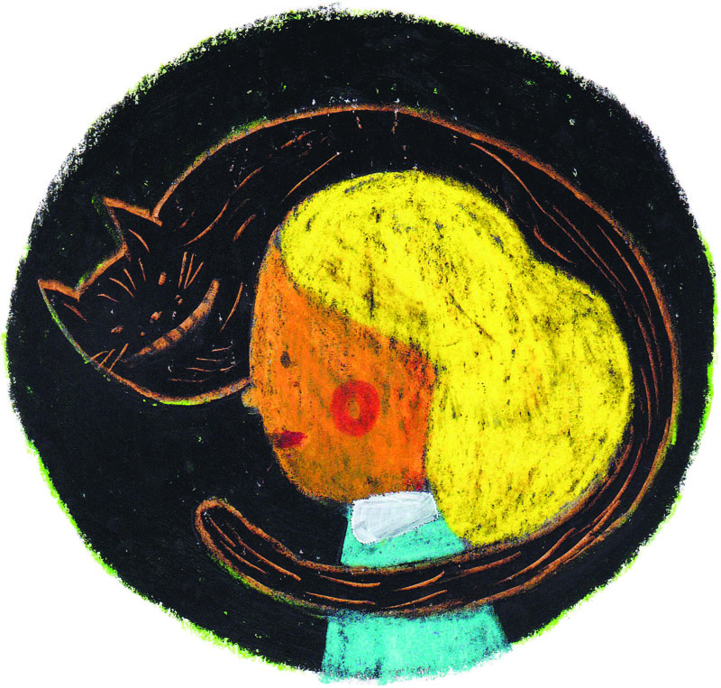 Héros, Alice et Chester, Craie grasse sur Canson, 21 × 15 cm, 2017