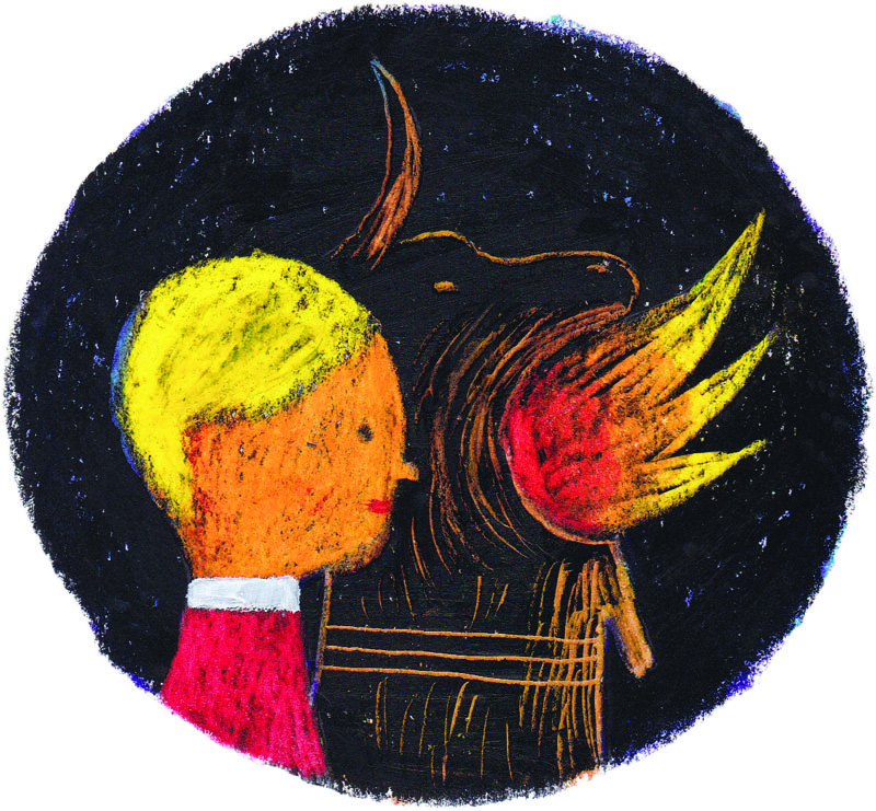 Héros, Alix, Craie grasse sur Canson, 21 × 15 cm, 2017