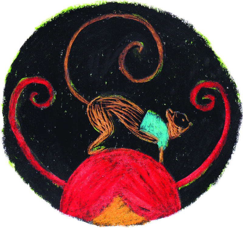 Héros, Fifi Brindacier, Craie grasse sur Canson, 21 × 15 cm, 2017
