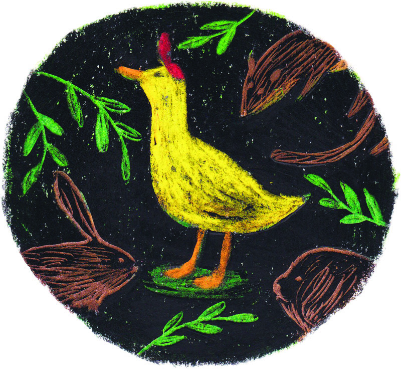 Héros, Saturnin, Craie grasse sur Canson, 21 × 15cm, 2017