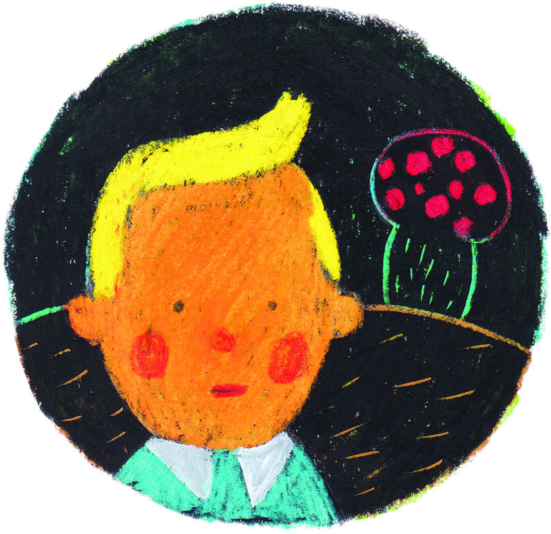 Héros, Tintin, Craie grasse sur Canson, 21 × 15 cm, 2017
