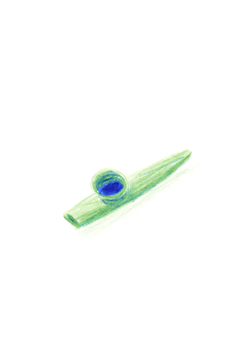 Objets, Gazou, Crayon de couleur sur Lana Caligraphie, 21 × 15 cm, 2017