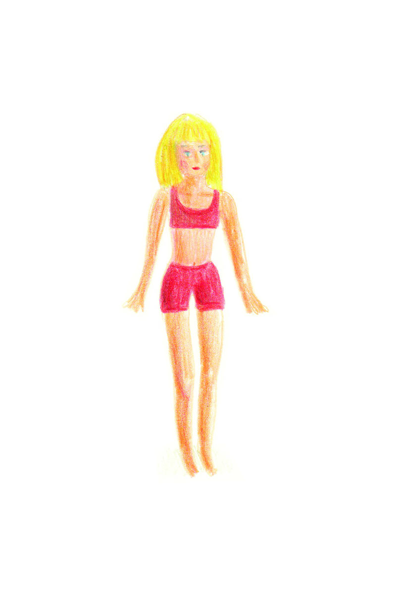 Objets, Skipper, Crayon de couleur sur Lana Caligraphie, 21 × 15 cm, 2017