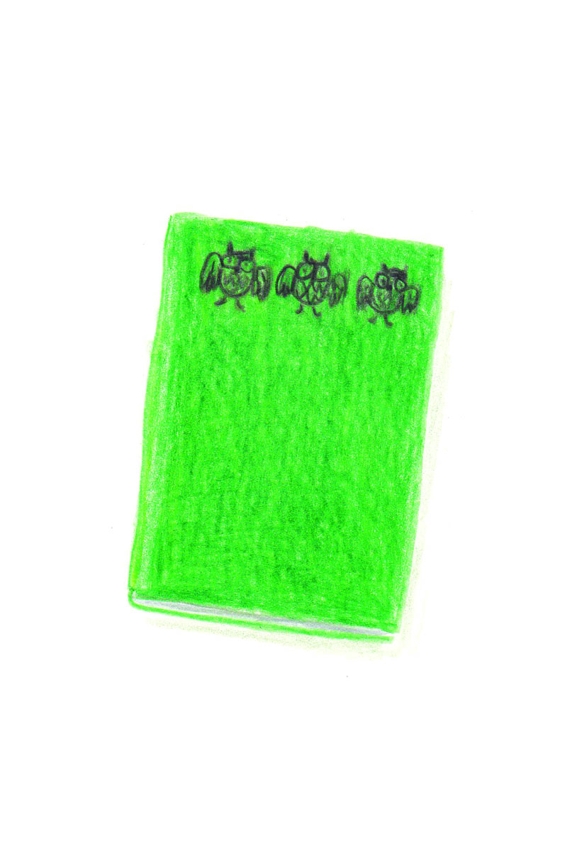 Objets, Syllabaire, Crayon de couleur sur Lana Caligraphie, 21 × 15 cm, 2017
