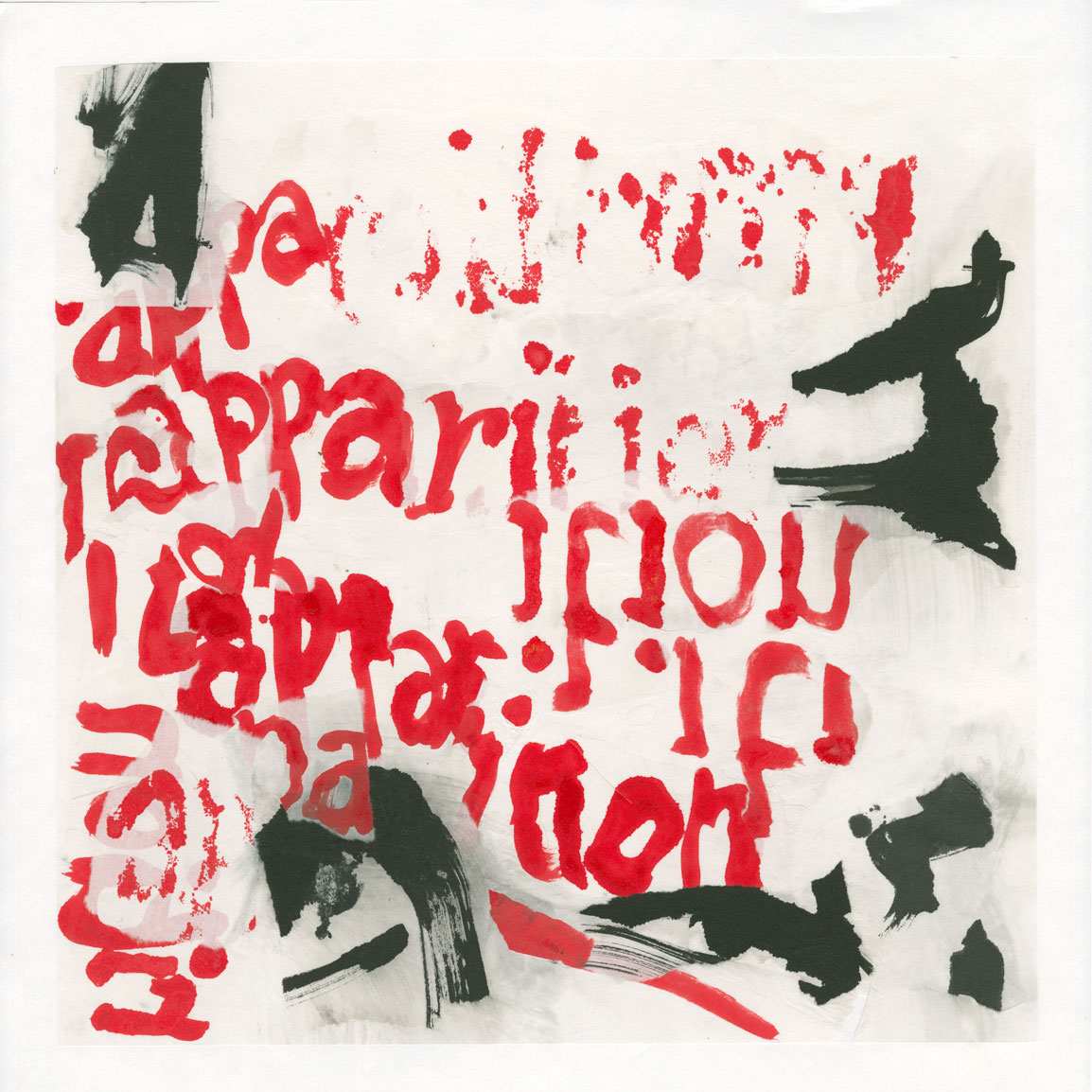 Collage de Chine, Fragments de papier marouflés sur papier, 38x38 cm, 2018