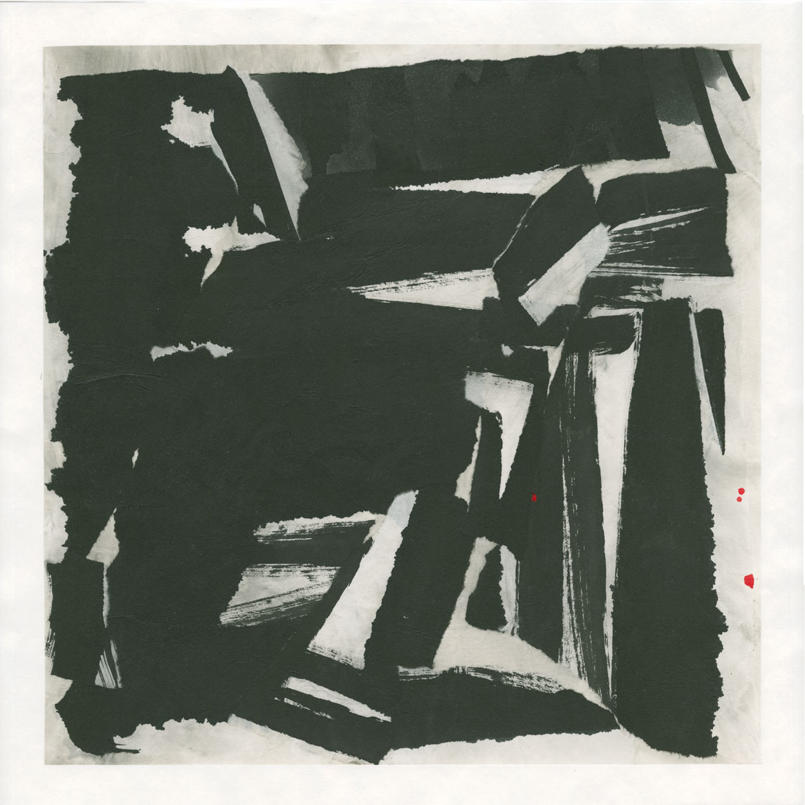 Collage de Chine, Fragments de papier marouflés sur papier, 38x38 cm, 2018