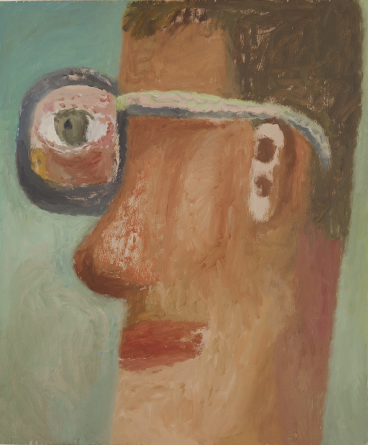 Rétroviseur, Huile sur bois, 38 × 32 cm, 2019
