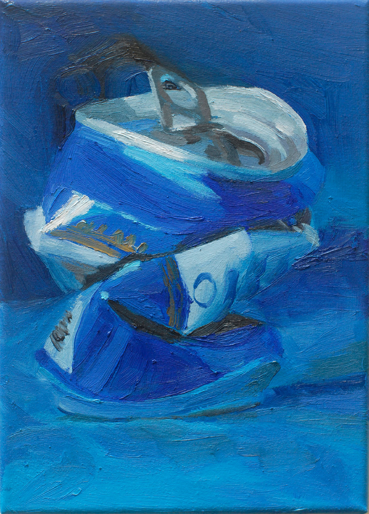 Fundstück blau 2, Huile sur toile, 25 × 18 cm, 2009