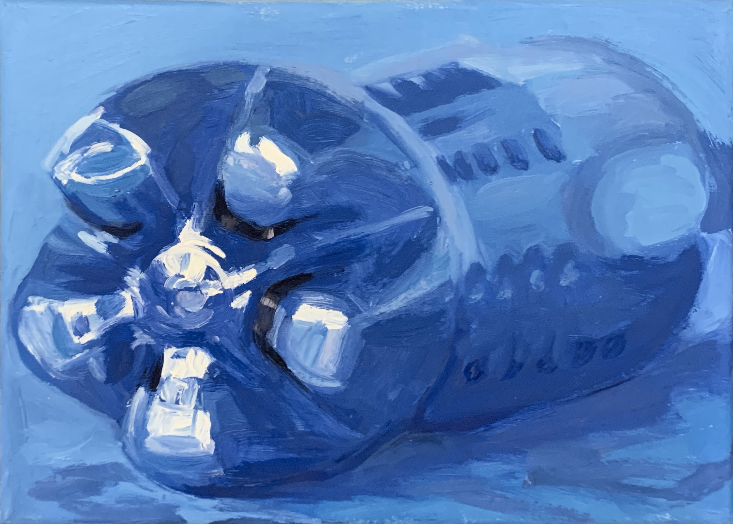 Blaues Fundstück, Huile sur toile, 18 × 25 cm, 2009