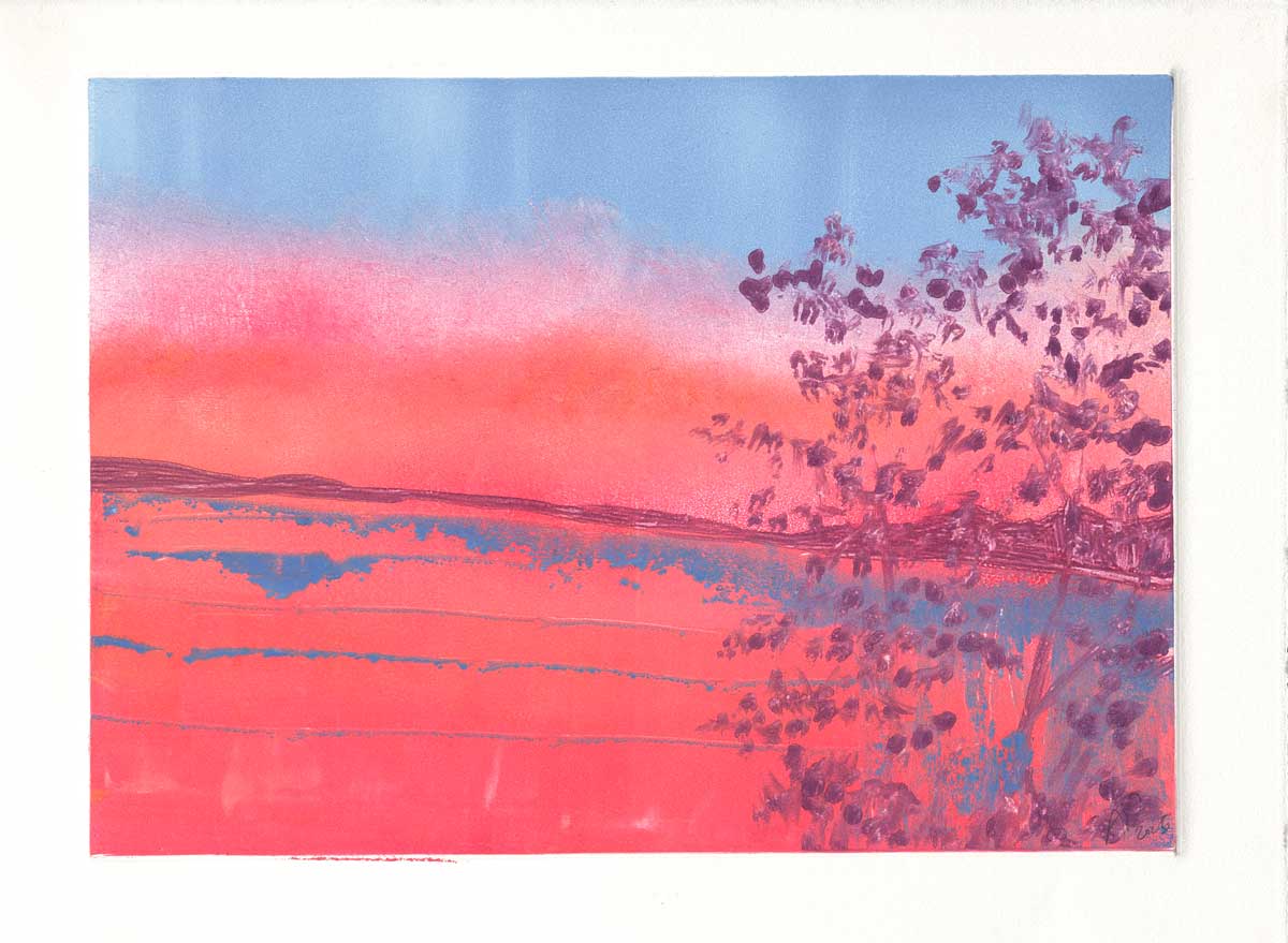 Crépuscule, Monotype, 28 × 38 cm, 2025