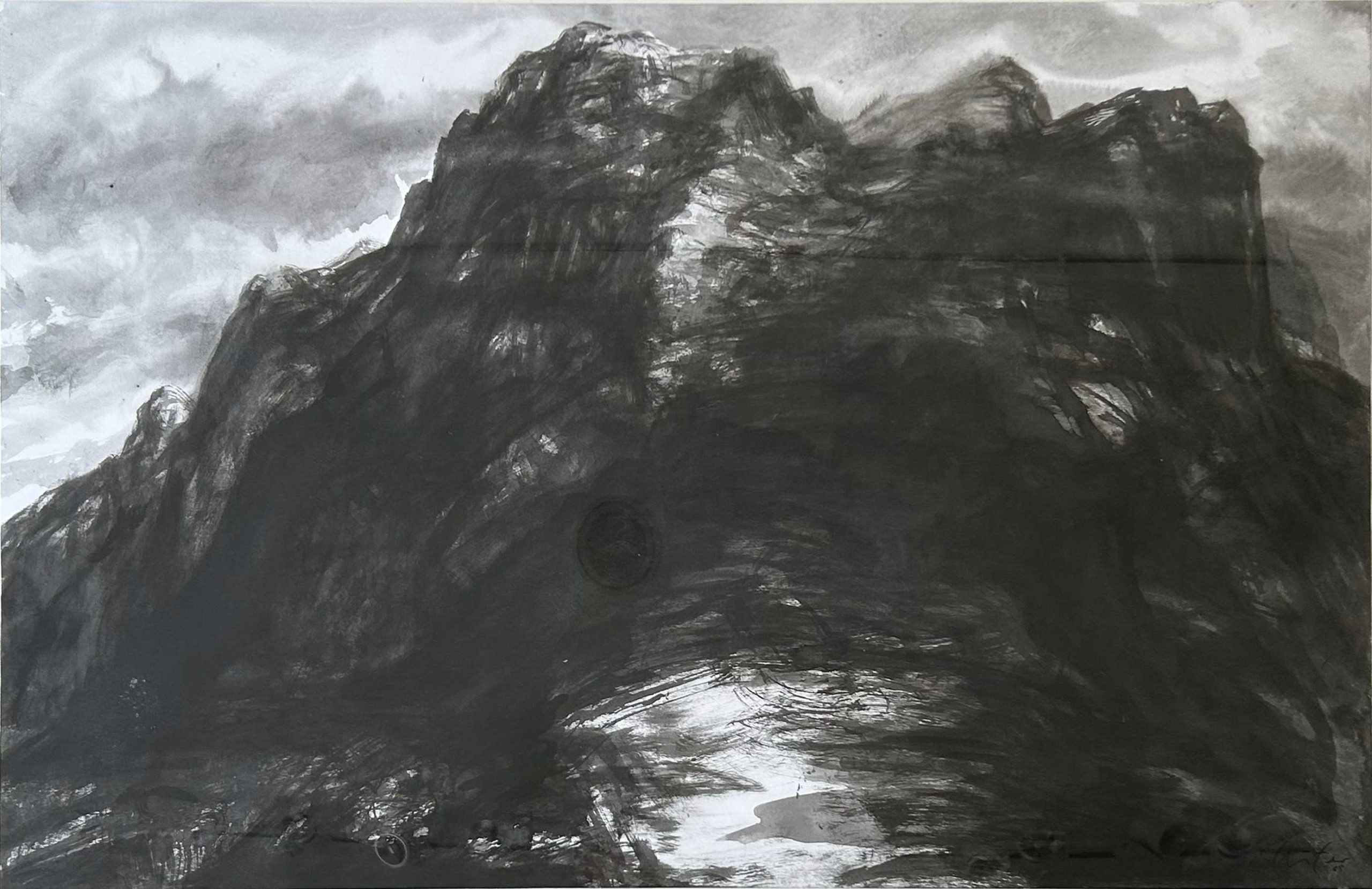 Montagne de pluie, Encre_64,5-x-99,5-cm. Encre sur papier, 64,5 × 99,5 cm, 2005
